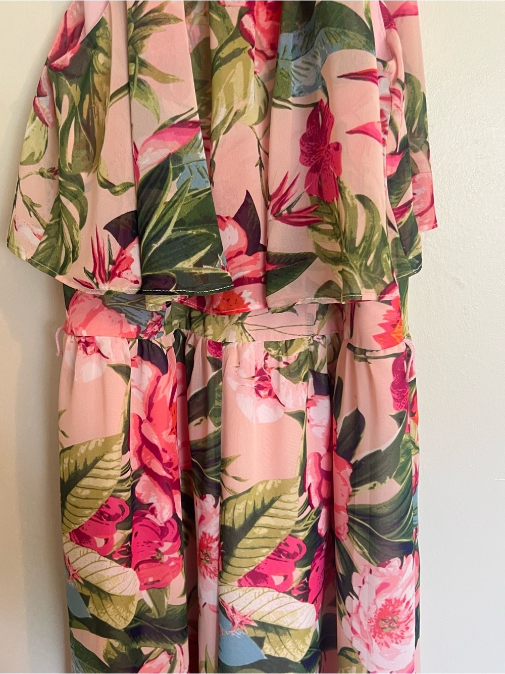 Eliza J Pink Floral Halter Wide-Leg Jumpsuit -missing waist belt - Picture 7 of 11